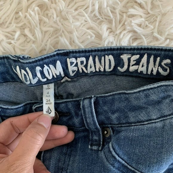 volcom brand jeans liberator legging ankle fit blue size 0 - Picture 3 of 11